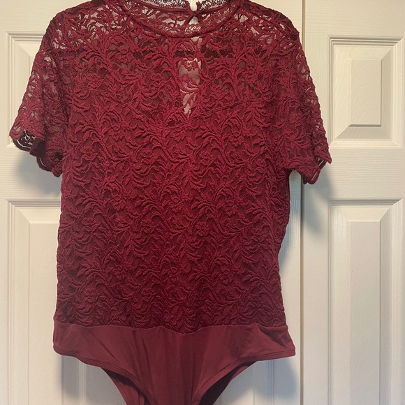 Torrid Tops - NWT Torrid Wine lace bodysuit